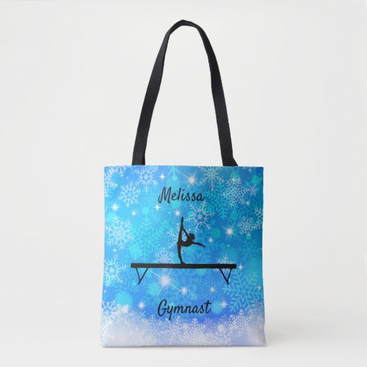 Gymnastiek Snowflake Balance Beam Tote Bag (Voorkant)