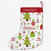 Gymnastiek soort kerst met monogram kleine kerstsok (Achterkant)