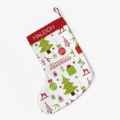 Gymnastiek soort kerst met monogram kleine kerstsok (Achterkant (Hangend))