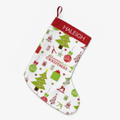 Gymnastiek soort kerst met monogram kleine kerstsok (Voorkant (Hangend))