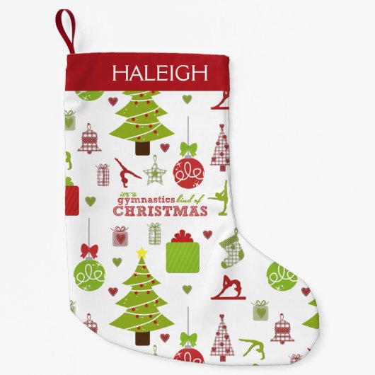 Gymnastiek soort kerst met monogram kleine kerstsok (Voorkant)