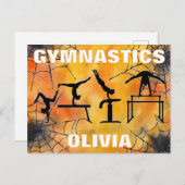 Gymnastiek Spooky Spiderweb Halloween Briefkaart (Voorkant / Achterkant)