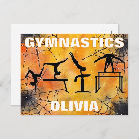 Gymnastiek Spooky Spiderweb Halloween Briefkaart (Voorkant / Achterkant)