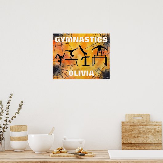 Gymnastiek Spooky Spiderweb Halloween Poster (Keuken)