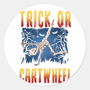 Gymnastiek Sport Lover Skelet Cartwheel Ronde Sticker