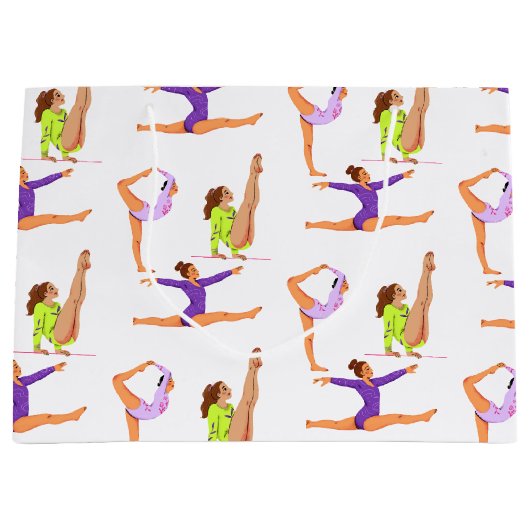 Gymnastiek springen Cartwheels meisje verjaardagsf Groot Cadeauzakje (Voorkant)