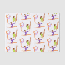 Gymnastiek springen Cartwheels meisje verjaardagsf Tissuepapier