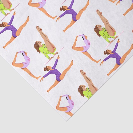 Gymnastiek springen Cartwheels meisje verjaardagsf Tissuepapier (Detail)