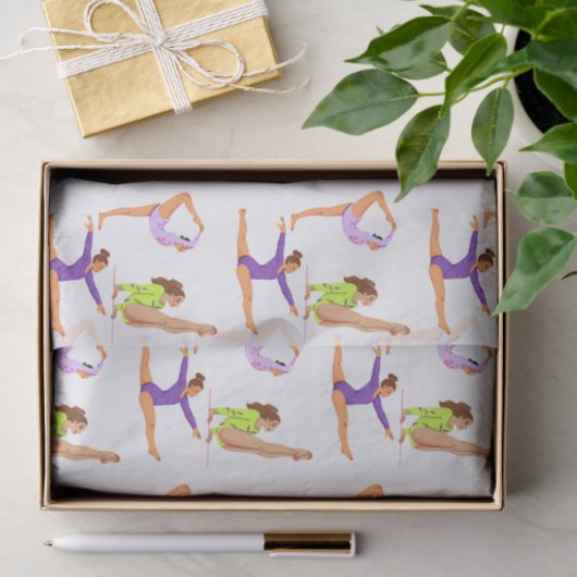 Gymnastiek springen Cartwheels meisje verjaardagsf Tissuepapier (Geschenk)