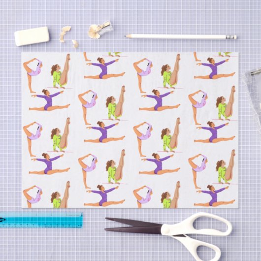 Gymnastiek springen Cartwheels meisje verjaardagsf Tissuepapier (Craft)