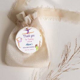 Gymnastiek sprong Cartwheels meisje verjaardagsfee Bedankjes Labels