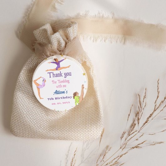 Gymnastiek sprong Cartwheels meisje verjaardagsfee Bedankjes Labels