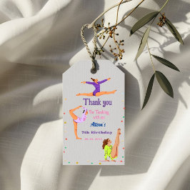 Gymnastiek sprong Cartwheels meisje verjaardagsfee Cadeaulabel
