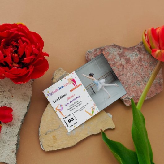 Gymnastiek sprong Cartwheels meisje verjaardagsfee Kaart