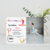 Gymnastiek sprong Cartwheels meisje verjaardagsfee Kaart (Staand voorkant)