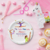 Gymnastiek sprong Cartwheels meisje verjaardagsfee Papieren Bordje (Feest)
