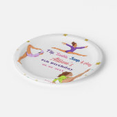 Gymnastiek sprong Cartwheels meisje verjaardagsfee Papieren Bordje (Gekanteld)