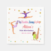 Gymnastiek sprong Cartwheels meisje verjaardagsfee Servet (Voorkant)