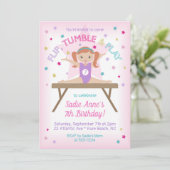 Gymnastiek Sprong Verjaardagsfeestje Rood Haar Kaart (Staand voorkant)