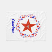 Gymnastiek Stars Monogrammen Naam Red White Blue Fleece Deken (Voorkant (Horizontaal))