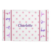 Gymnastiek Stars Roze Girls Monogram Naam Kussensloop (Achterkant)