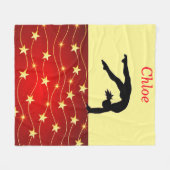 Gymnastiek Stars Yellow and Red Fleece Blanket (Voorkant (Horizontaal))