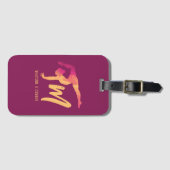 Gymnastiek Stationery | Monogram Initiaal Bagagelabel (Voorkant (horizontaal))