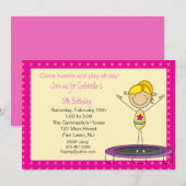 Gymnastiek Stick Figuur Birthday Uitnodiging (Voorkant / Achterkant)