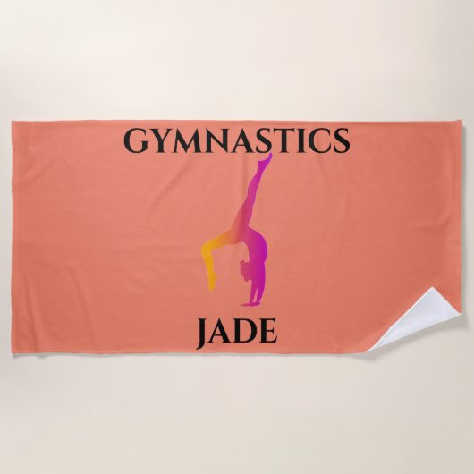 "GYMNASTIEK" strandlaken. Strandlaken (Voorkant)