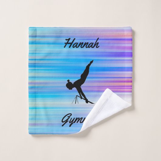 Gymnastiek Stripes 3-delige handdoekset w / Haar n Bad Handdoek (Wasdoekje)