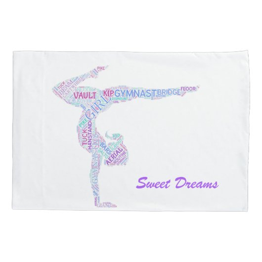 Gymnastiek Sweet Dreams Word Art Kussensloop (Achterkant)