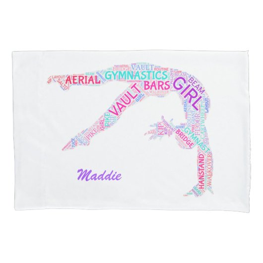 Gymnastiek Sweet Dreams Word Art Kussensloop (Voorkant)