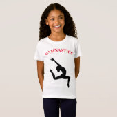 Gymnastiek T-Shirt Leap Red / Black met naam (Voorkant volledig)