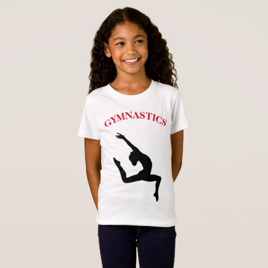 Gymnastiek T-Shirt Leap Red / Black met naam (Voorkant volledig)