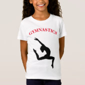Gymnastiek T-Shirt Leap Red / Black met naam (Voorkant)