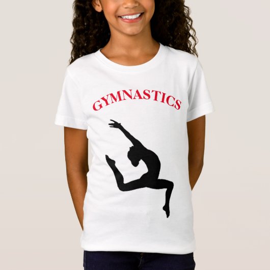 Gymnastiek T-Shirt Leap Red / Black met naam (Voorkant)
