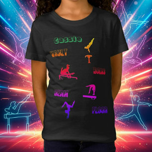 Gymnastiek T-Shirt - vault, bars, bundel, vloer