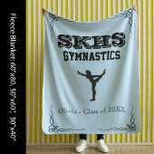 Gymnastiek Team Black Text Fleece Large Blanket