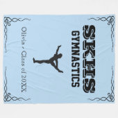 Gymnastiek Team Black Text Fleece Large Blanket Deken (Voorkant (Horizontaal))