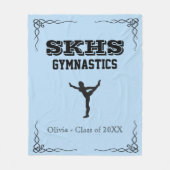 Gymnastiek Team Black Text Fleece Med Blanket (Voorkant)