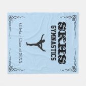 Gymnastiek Team Black Text Fleece Med Blanket (Voorkant (Horizontaal))