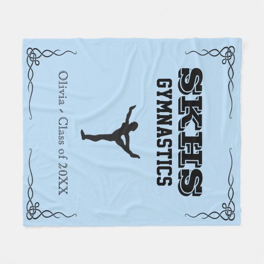 Gymnastiek Team Black Text Fleece Med Blanket (Voorkant (Horizontaal))