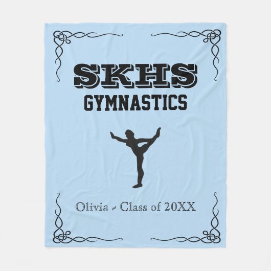 Gymnastiek Team Black Text Fleece Med Blanket Deken (Voorkant)