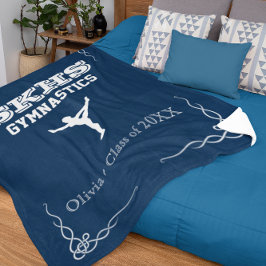 Gymnastiek Team Fleece White Text Small Blanket