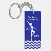 Gymnastiek Team Gifts, uw kleuren Sleutelhanger (Voorkant Links)