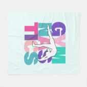 Gymnastiek Terug Buig Kunst in Roze, Paarse & Teal Fleece Deken (Voorkant (Horizontaal))