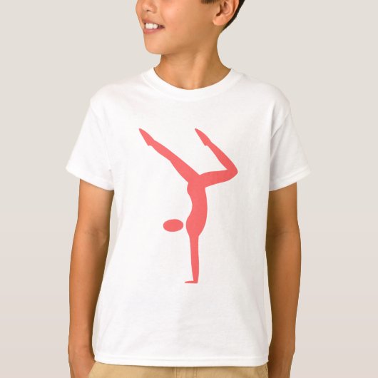 Gymnastiek - Tropisch roze T-shirt (Voorkant)
