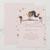 Gymnastiek Tumble Twirl Verjaardagsfeest IV Kaart (Voorkant / Achterkant)