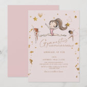 Gymnastiek Tumble & Twirl Verjaardagsfeest Kaart (Voorkant / Achterkant)