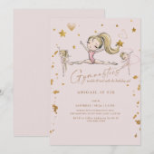 Gymnastiek Tumble & Twirl Verjaardagsfeestje Blond Kaart (Voorkant / Achterkant)